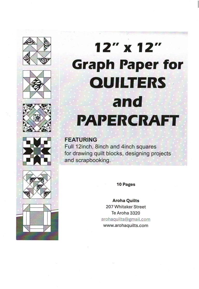 12 inch by 12 inch Graph paper – Aroha Quilts