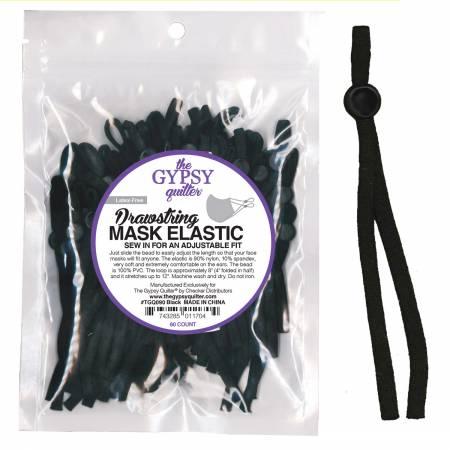 Mask Elastic - Drawstring- Black