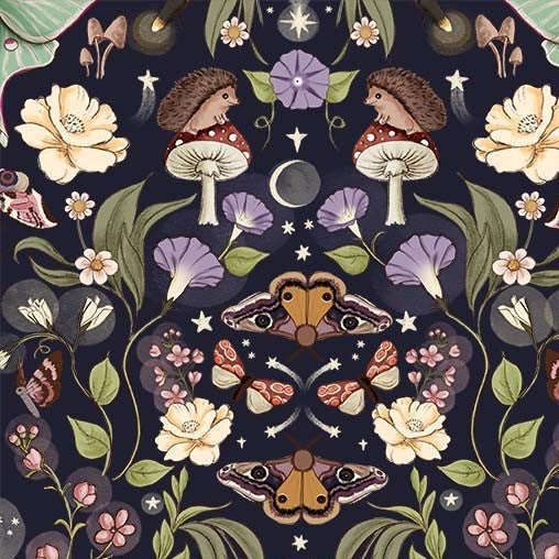 Nocturnal Garden-Lunar Moths-Midnight