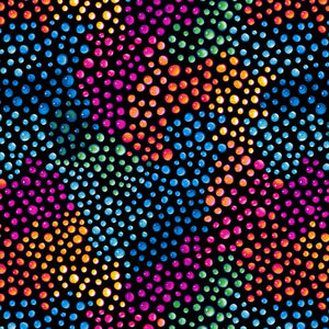 Rainbow Droplets 108" - Black Backing