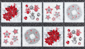 Holiday Flourish - Black & Silver Panel