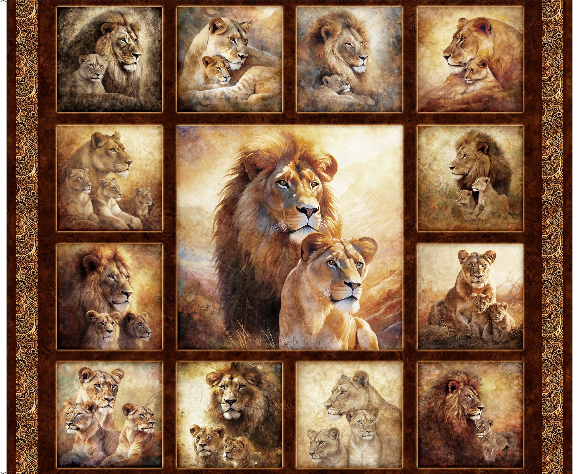 Lion Picture patches Panel 90cm