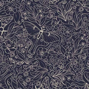 Nocturnal Garden-Floral Fligh-Midnight