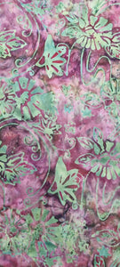 Red green flower batik