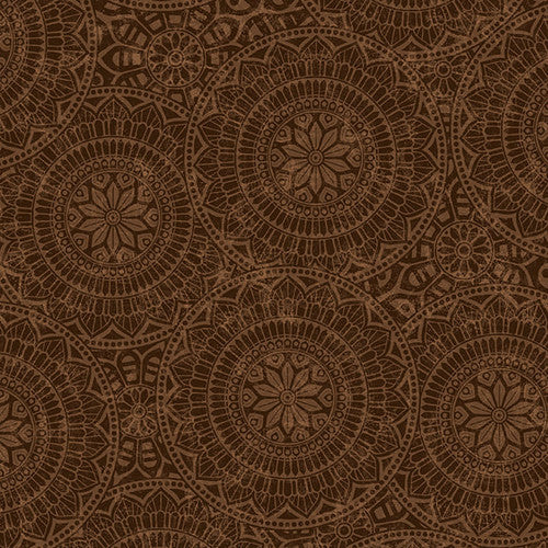 Tossed Mandalas 118" Choco Backing
