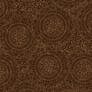 Tossed Mandalas 118" Choco Backing
