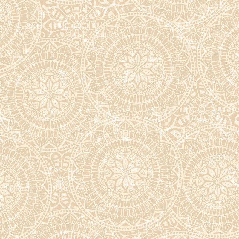 Tossed Mandalas 118" Cream Backing