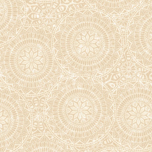 Tossed Mandalas 118" Cream Backing