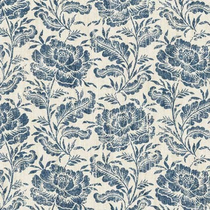 True Blue- Woodcut Floral - Blue