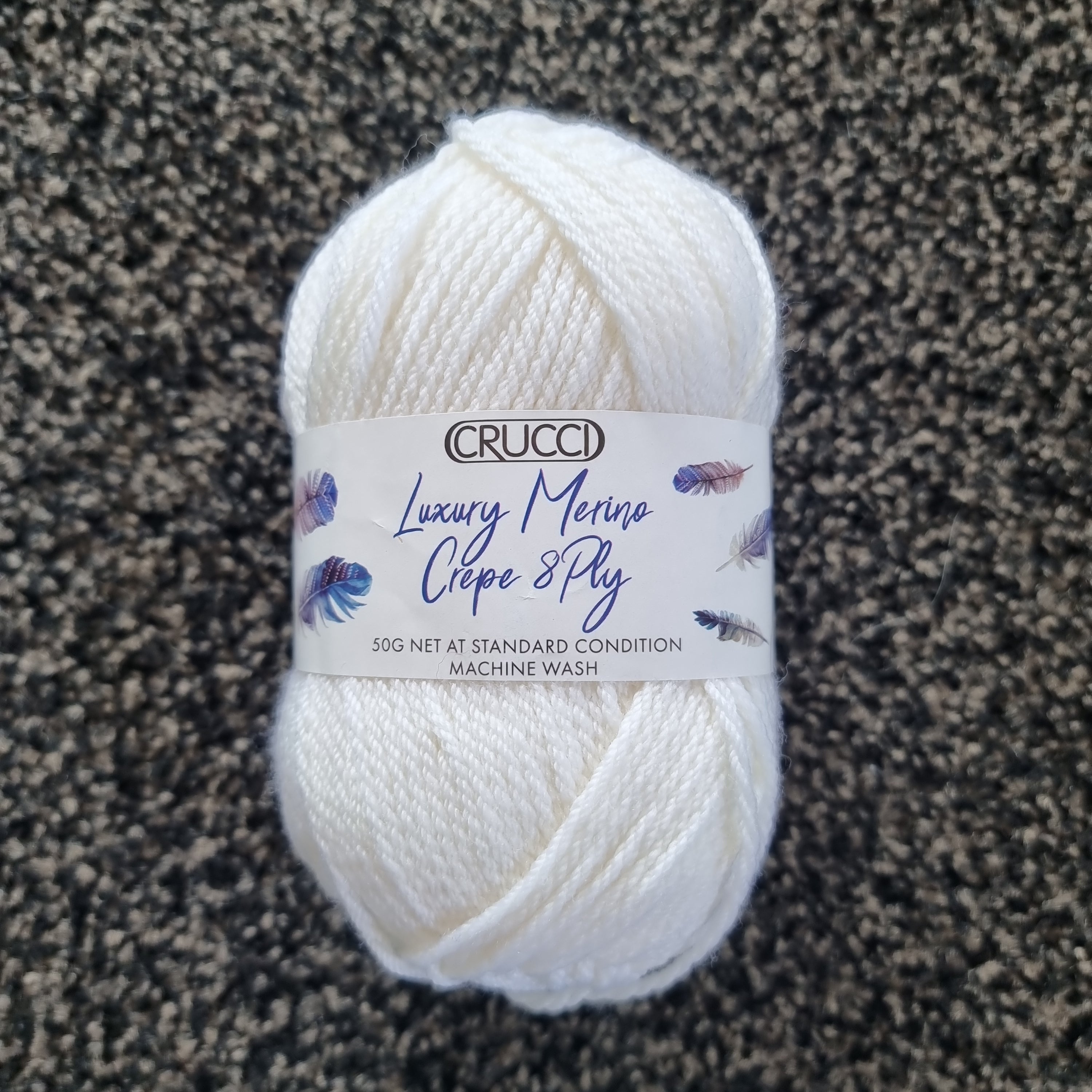 Crucci Luxury Merino Crepe DK Machine Wash 1 Whi