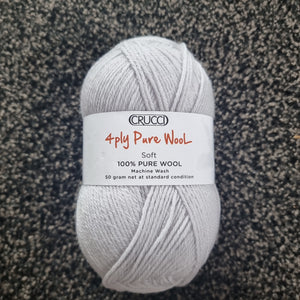 Crucci 4ply Pure NZ Wool Soft 18 French Silver