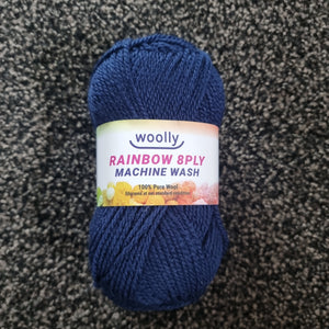 Woolly Rainbow 8ply Machine Wash 5 Navy