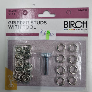 Gripper Stud with Tool - Silver