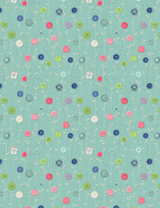 Sew Little Time 27617 Button Flowers Teal