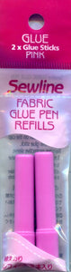 Sewline 2x Fabric Glue Pen refills Pink