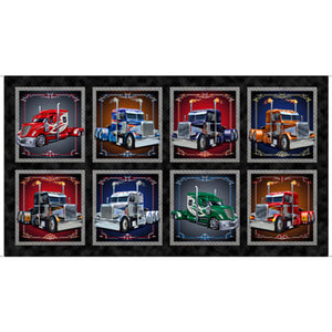 Semi Truck Picture Patches - Black panel
